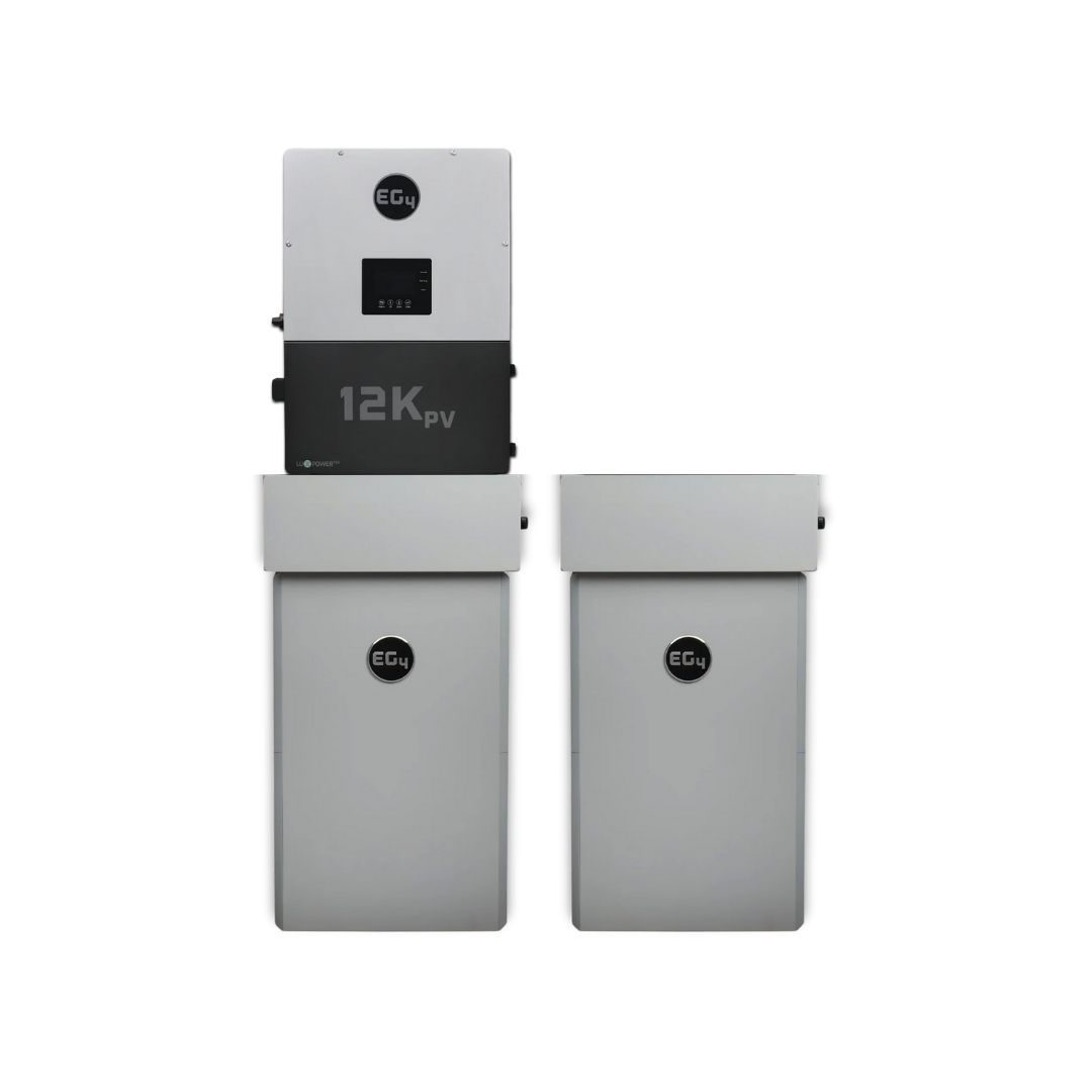 Onduleur hybride EG4 12kPV + batterie murale EG4 14,3 kWh tous temps