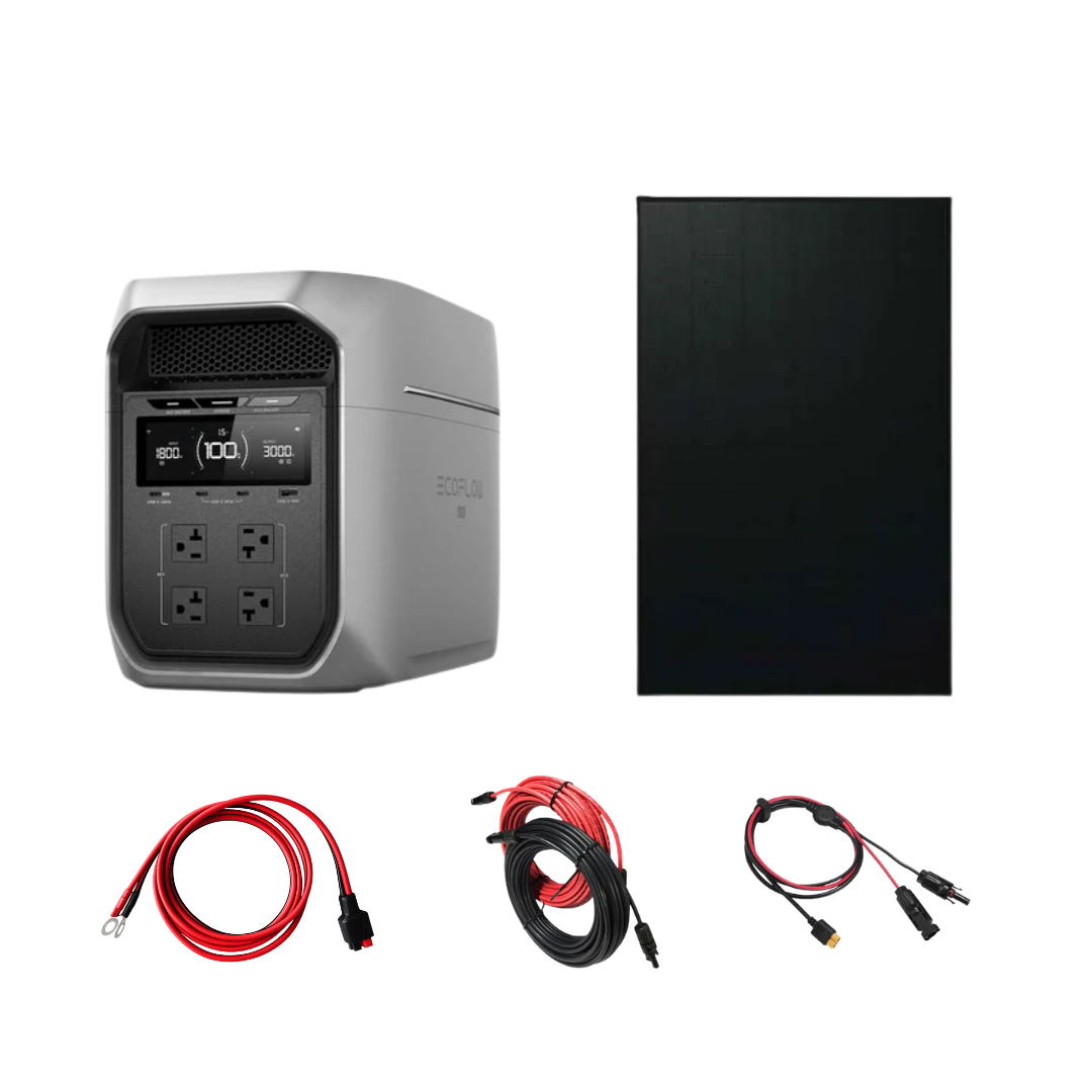 EcoFlow Delta 3 Max Plus All-in-One Solar Power Upgrade Bundle (Great for 12V Unique & Solstice Fridges/Freezers, RV, Camping, 48V Appliances)