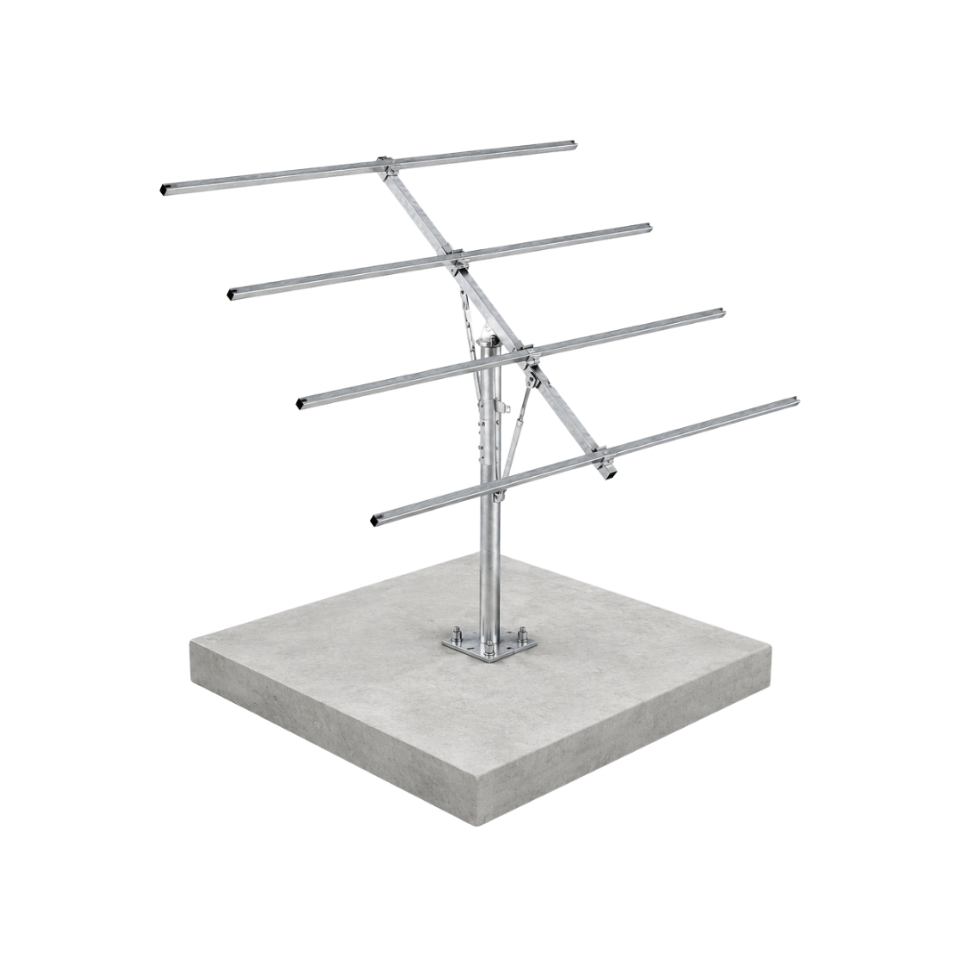 Kit de montage sur poteau réglable PM-81012 pour panneaux solaires de 8, 10 ou 12 pouces - Poteaux inclus