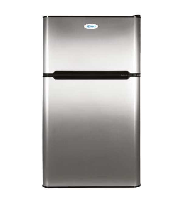 Solstice 87SS de SolFreeze - Réfrigérateur/congélateur solaire haute efficacité 12/24 V CC de 88 litres (3,1 pi³), 2 portes avec serrure