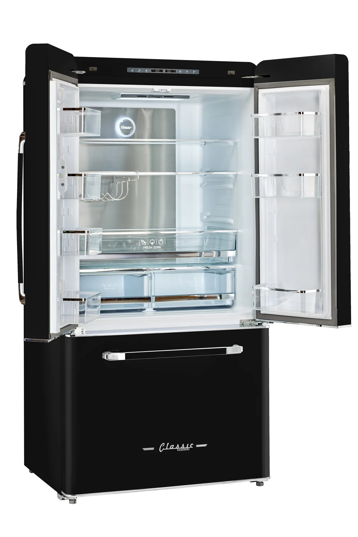 Classic Retro by Unique 595L AC French Door Refrigerator (21.4 Cu/Ft) - Canadian Off Grid