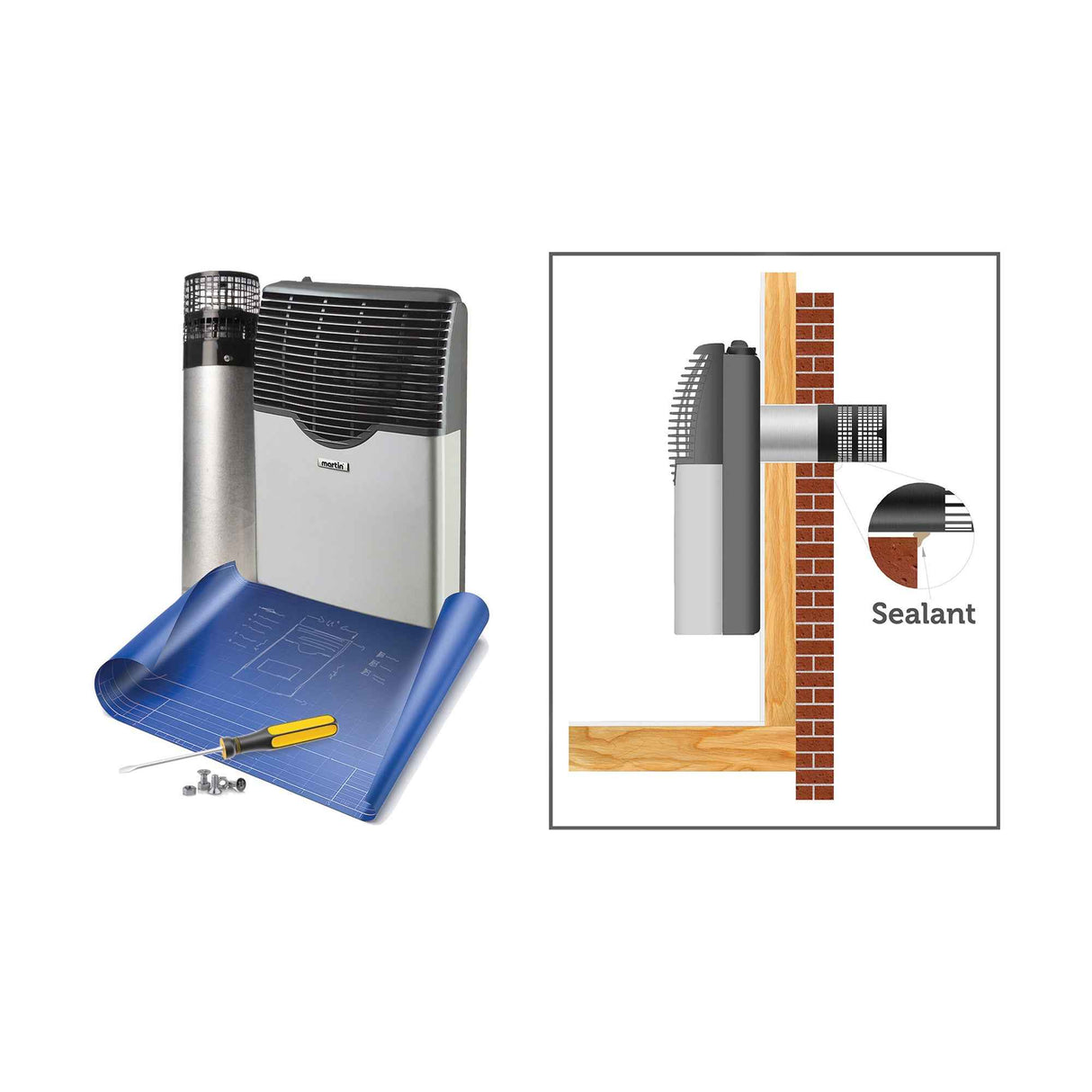 Martin Direct Vent Propane Wall Heater MDV8P (8,000 BTU)