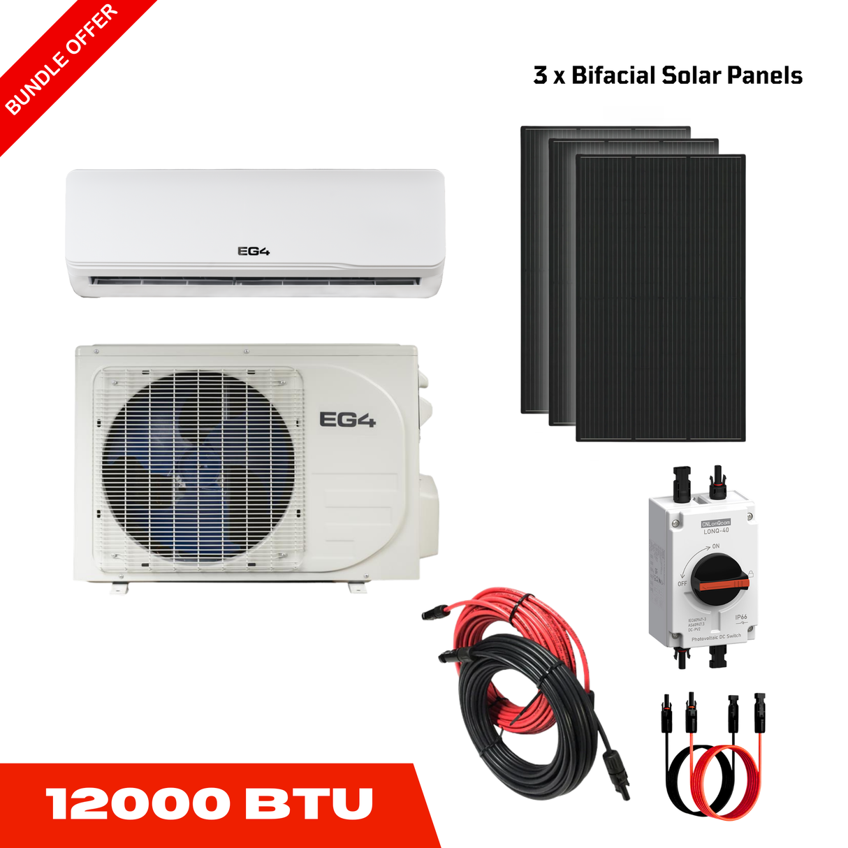 EG4 Solar Air Conditioner Heat Pump Starter Kit | 12000 BTU Direct Solar Input