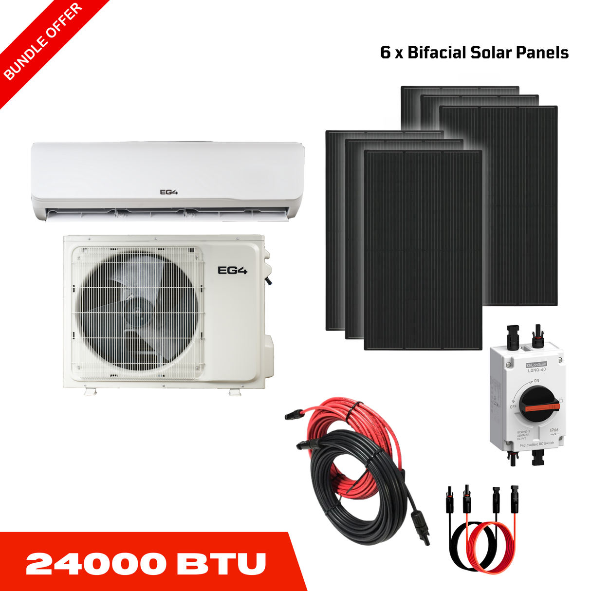 EG4 Solar Air Conditioner Heat Pump Starter Kit | 24000 BTU Direct Solar Input