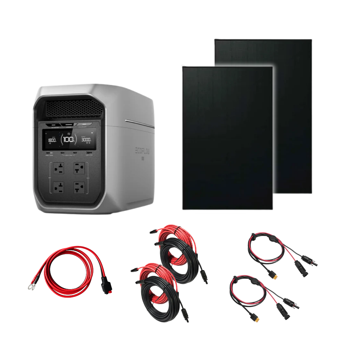 EcoFlow Delta 3 Max Plus All-in-One Solar Power Upgrade Bundle (Great for 12V Unique & Solstice Fridges/Freezers, RV, Camping, 48V Appliances)