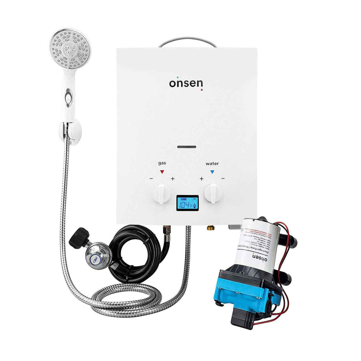 Onsen 5L Outdoor Propane Portable Tankless Water Heater (w/ Pump Bundle)