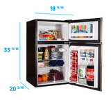 Solstice 87SS de SolFreeze - Réfrigérateur/congélateur solaire haute efficacité 12/24 V CC de 88 litres (3,1 pi³), 2 portes avec serrure