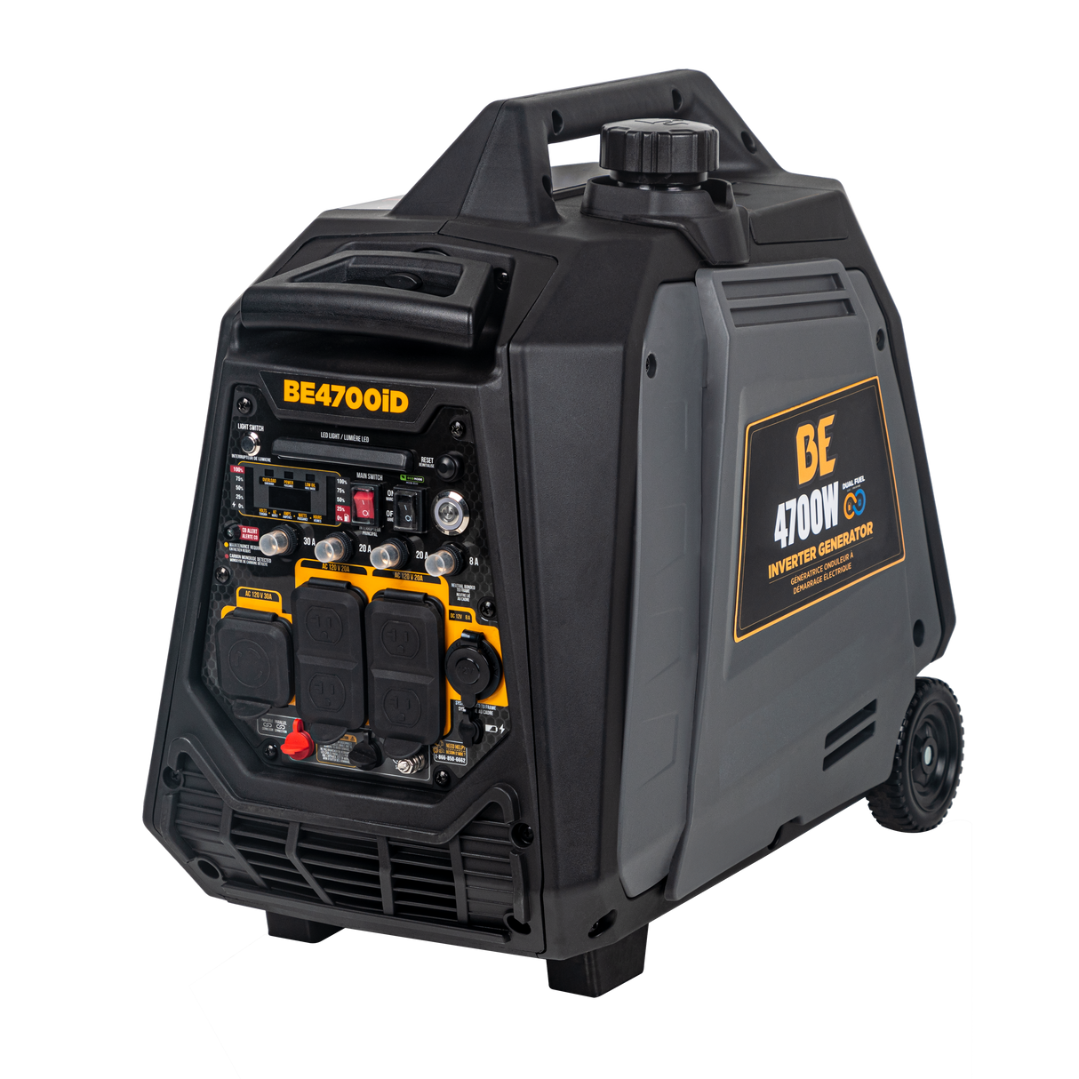 BE Power BE4700ID Dual-Fuel 4,700 Watt Digital Inverter Generator