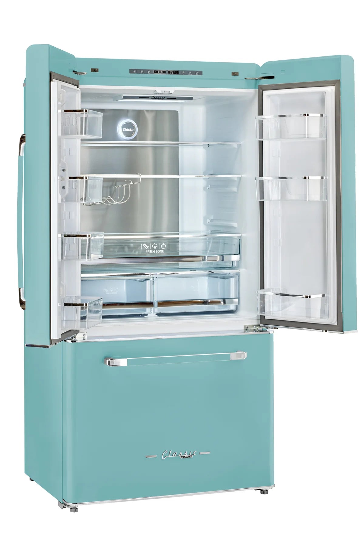 Classic Retro by Unique 595L AC French Door Refrigerator (21.4 Cu/Ft) - Canadian Off Grid