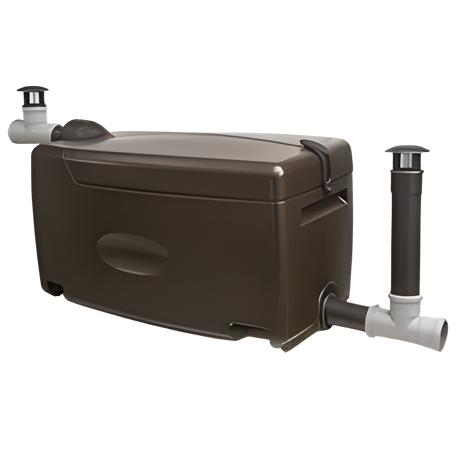 Front view of Biolan grey water filter system closed for off-grid greywater treatment in Canada