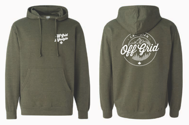 Canadian Off Grid Lifestyle Hooded Sweatshirt Green - Canadian Off Grid