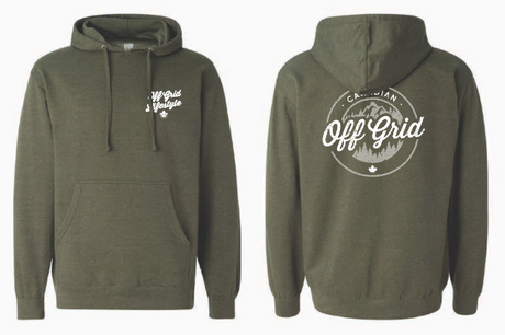 Canadian Off Grid Lifestyle Hooded Sweatshirt Green - Canadian Off Grid