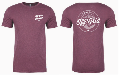 Canadian Off Grid Lifestyle T-Shirt Maroon - Canadian Off Grid